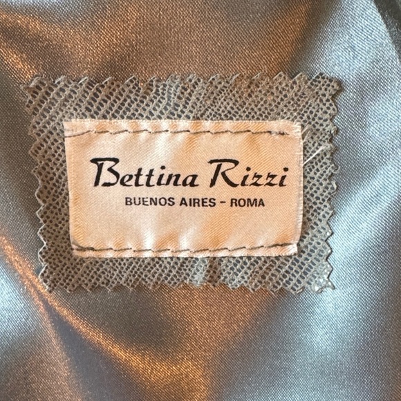 Vintage Chic Bettina Rizzi Light Blue Leather Snake Embossed Women's Jacket - Picture 2 of 9